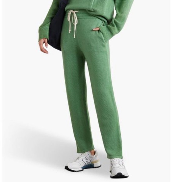 Les Tien Women's Green Cashmere Track Pants